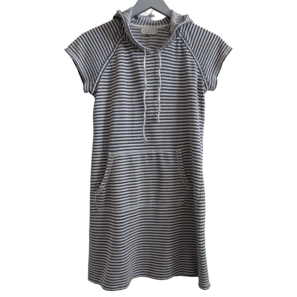 Max Studio Weekend Navy & White kangaroo pocket hooded dress XS